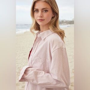 John Galt | Stephanie Striped Long Sleeve Shirt NEW